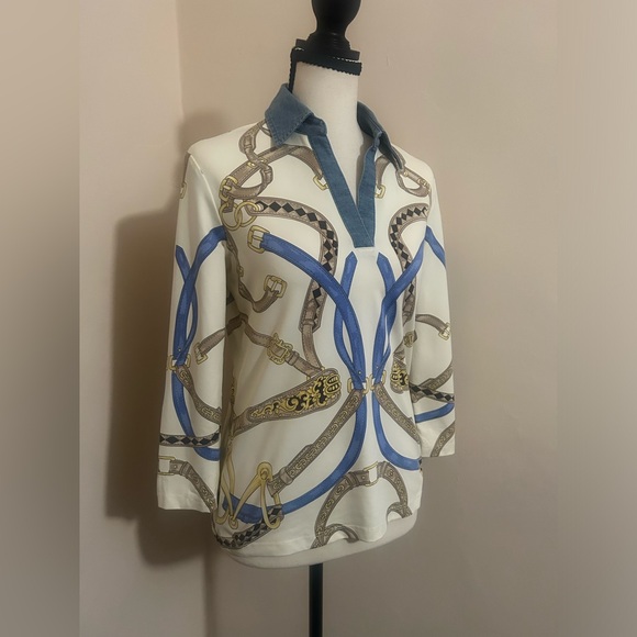 J. McLaughlin Tops - J.McLaughlin Equestrian Chambray Top